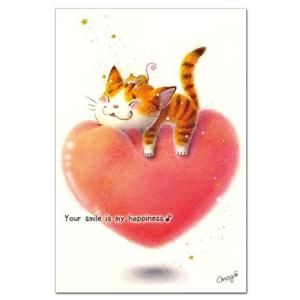 笑顔を届けるイラストレーション猫作家Megポストカード 「Heart Collection」の商品画像