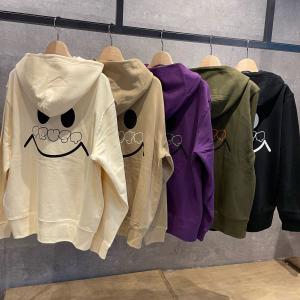 パーカー ジップパーカー 長袖 羽織り プリント バックプリント ロゴ ニコちゃん バーコード  ユニセックス オリジナル originalニコちゃんzipパーカー