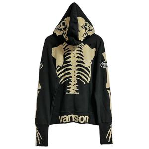 VANSON バンソン スカル ドクロ ボーン ジップパーカー VANSON（バンソン） スカル/ボーン/ドクロ/髑髏 ジップパーカー 指ぬき