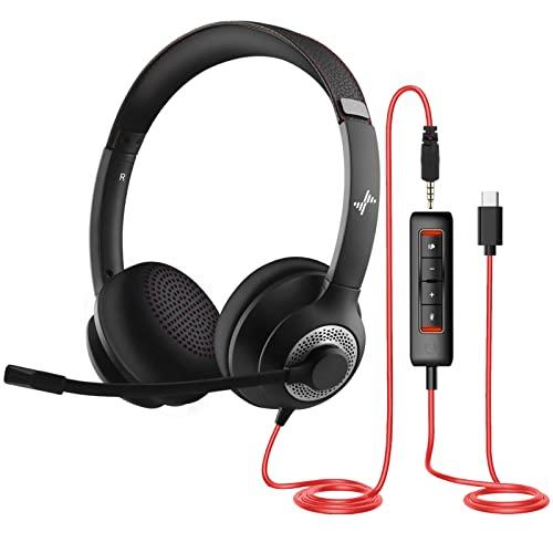 Headset with Microphone for PC Wired Headphones - ...