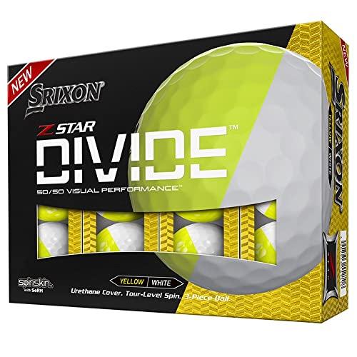 2022 Z-STAR DIVIDE ホワイト×イエロー ゴルフボール ウレタンカバー 3ピース Z...