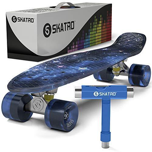 Skatro Mini Cruiser スケートボード。22x6inch レトロスタイル プラスチッ...