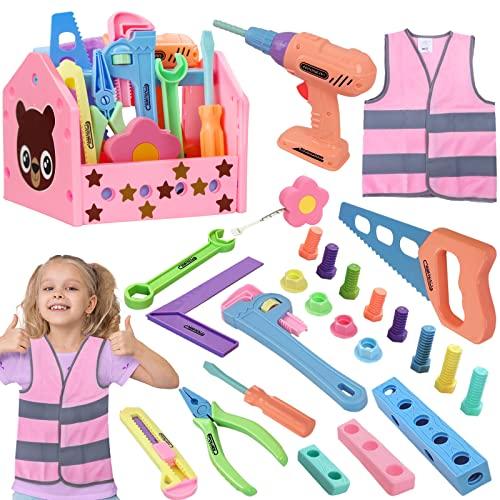 Gifts2U Toy Tool Set for Girls Play Drill Tool Box...