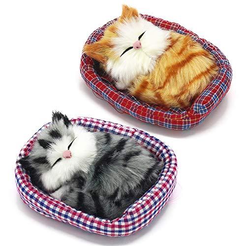 Coolayoung ペットパッドで寝ている猫 人形のおもちゃ ペットパッドにミニ子猫 ニャーズサウ...