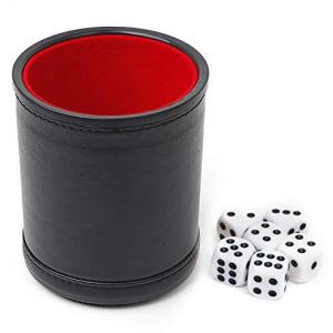 Black - Felt Lined Professional Dice Cup - with 6 Dice Quiet for Yah 並行輸入｜selectshopwakagiya