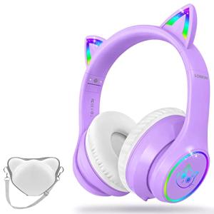 LOBKIN Bluetooth 5.1 Kids Headphones with Bag - RGB LED Light Up Cat 並行輸入｜selectshopwakagiya