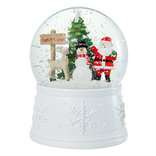 クリスマス スノードーム ミュージカル - サンタクロース 雪だるま ホワイト ウォーター スノー ...
