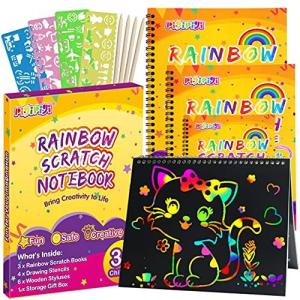 pigipigi Gifts for 3-12 Year Old Girls Boys - 3 Pack Rainbow Scratch｜selectshopwakagiya