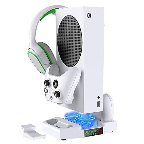 縦型冷却スタンド 吸盤冷却ファン&amp;デュアルコントローラー充電ステーション XboxシリーズS用 冷却...
