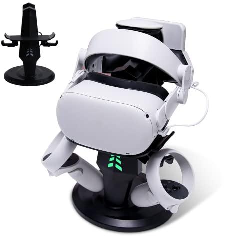 TechKen VR ヘッドセット充電スタンド Oculus Quest 2 ヘッドセット Ques...