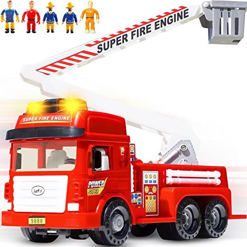 FUNERICA Big Fire Truck Toy with Lights and Sounds...