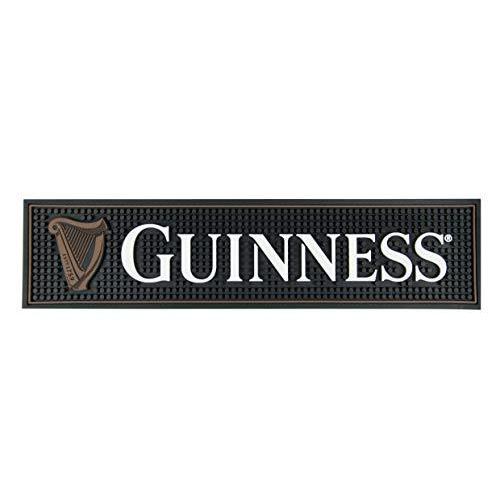 Guinness Gaelic ラベルバーマット ノンスリップ ブラック PVC ラバー ドリップト...