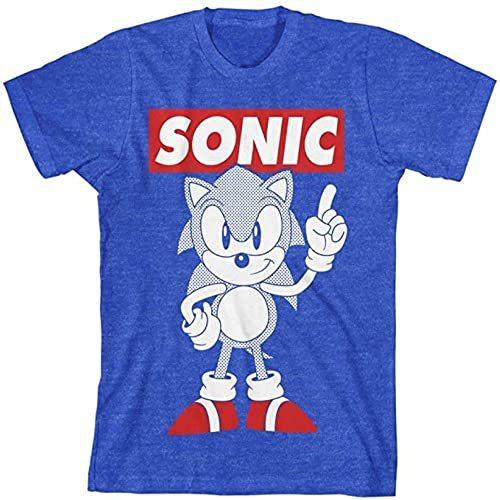 Sonic The Hedgehog レトロビデオゲーム 青少年 青いシャツ US サイズ: Med...