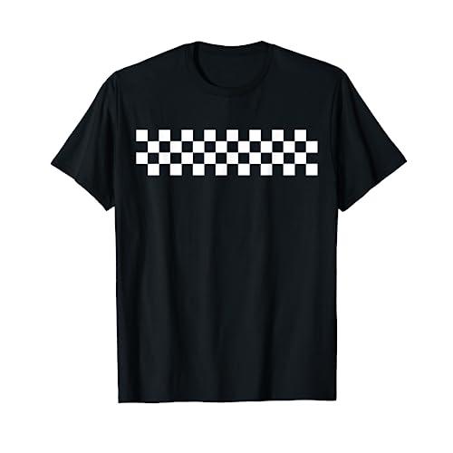 カーレーシングチェッカーフィニッシュラインフラグ自動車モーターレースTシャツ 並行輸入