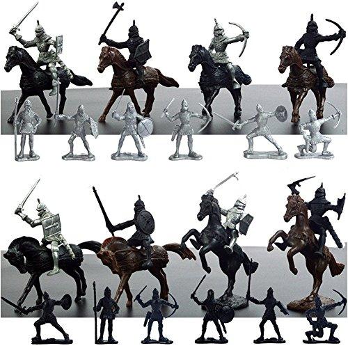 28 Pieces Knight &amp; Horses Soldier Toys Army Men Ac...