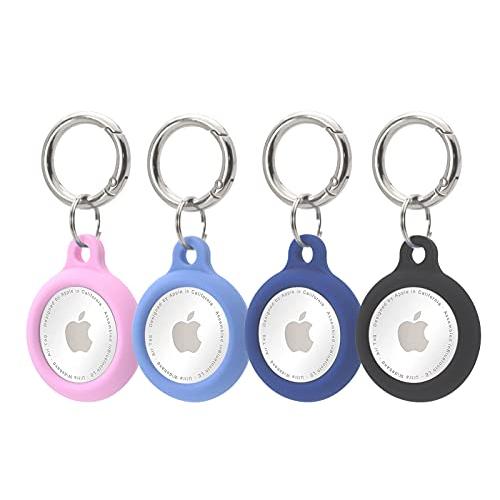 Airtag Holder Keychain Case - Air-Tag 4 Pack Silic...