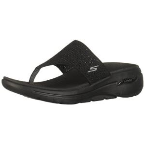 Skechers Go Walk Arch Fit Knit 3 Point Sandal Blac...