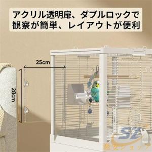 鳥かご 鳥籠 ケージ 透明 通気性 大型 餌入...の詳細画像1