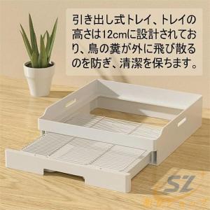 鳥かご 鳥籠 ケージ 透明 通気性 大型 餌入...の詳細画像3