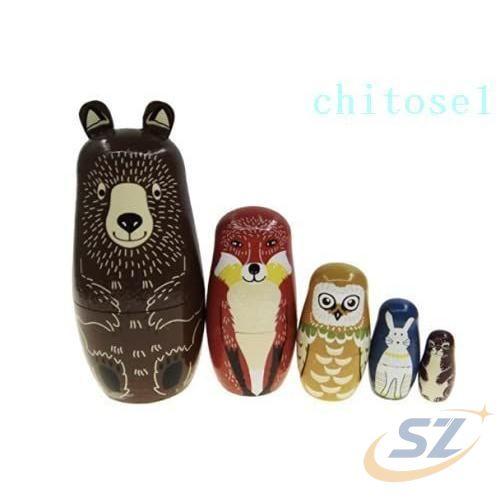マトリョーシカ マトリョーシカ人形 手作り 動物 伝統 木製 可愛い 装飾 インテリアゾンチー撮影道...