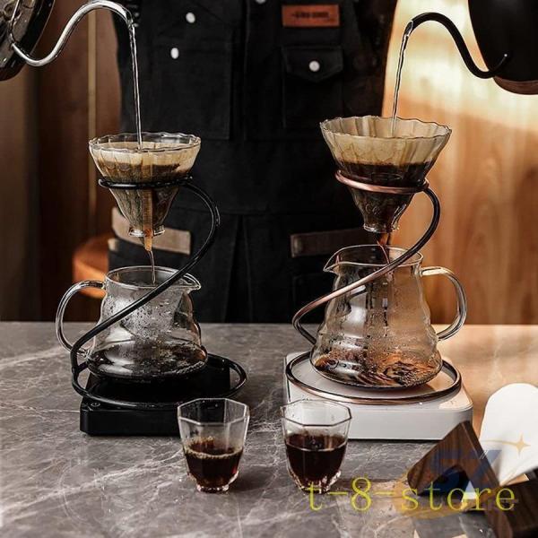 コーヒードリップ スタンド ガラス透過 日常使い 家庭用 使いやすい ガラス セット シェンヘン に...