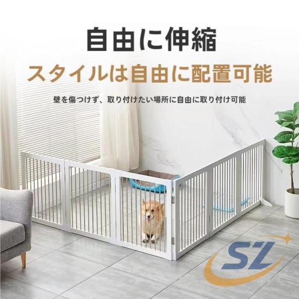 ペットゲート 木製 折りたたみ 軽量 置くだけ 室内 ペットフェンス 置き型 玄関 シェンヘン 置き...