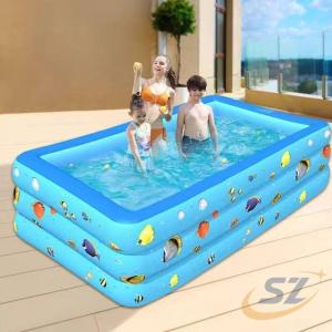 ビニールプール3気室長方形プール5-6人用大型プール ボール 子供 知育玩具 親子時間 シェンヘン 家庭用 プールと水プール両用 用プール屋上/ベランダ/お