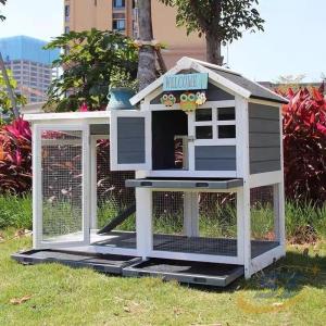 屋外 ケージ 犬 ペット用品 お出かけ 室内用 猫 木製 取り外し ウサギ 鶏小屋ウサギバニー シェンヘン リスハムスター 二層 可能なトレイ付き 日常ケア