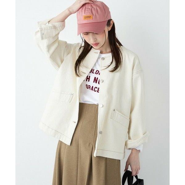 SHIPS / シップス SHIPS Colors:〈洗濯機可能〉デニム ノーカラー ジャケット◇