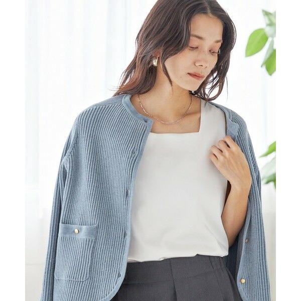 SHIPS / シップス 2WAY サテン × カットソー スクエア タンクトップ