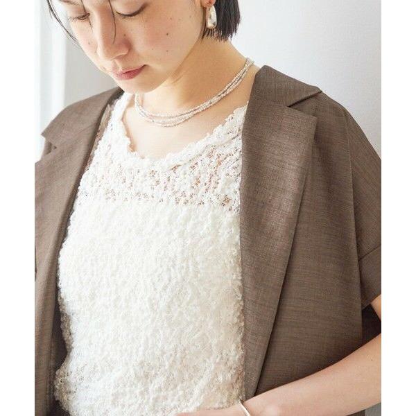SHIPS / シップス 〈手洗い可能〉ラッセル レース 前後 2WAY ノースリーブ プルオーバー