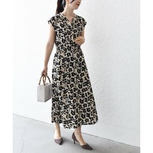 SHIPS for women / シップスウィメン * 〈洗濯機可能〉ドット 花柄 サイド プリーツ フレンチスリーブ ワンピース ◇｜selectsquare