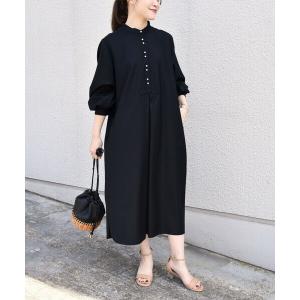 SHIPS / シップス 〈手洗い可能〉フロントパールモチーフボタンロングスリーブワンピース◇