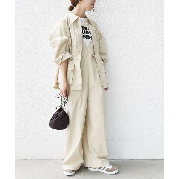 SHIPS / シップス 〈洗濯機可能〉ミリタリー 裾 ドロスト オールインワン