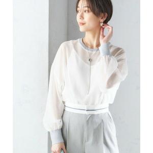 SHIPS for women / シップスウィメン 〈手洗い可能〉シアー ラメ クルーネック プル...