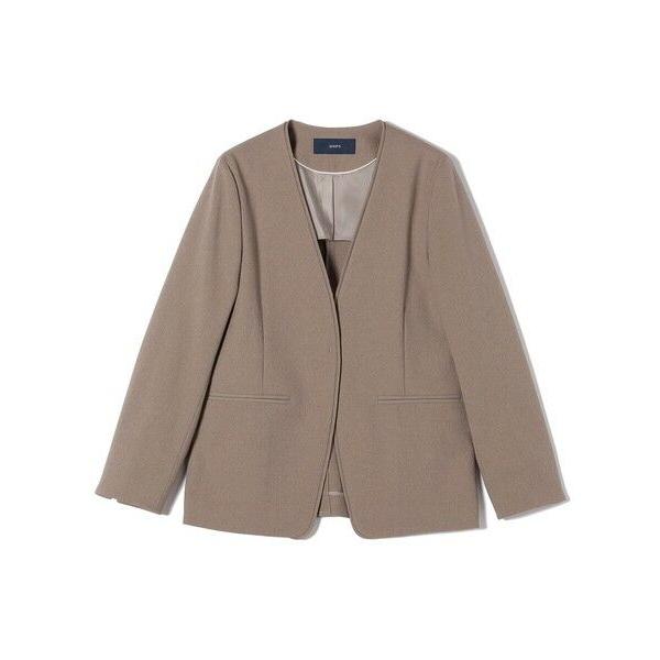 SHIPS / シップス 〈手洗い可能〉ツイル ストレッチ ノーラペル ジャケット（セットアップ対応...