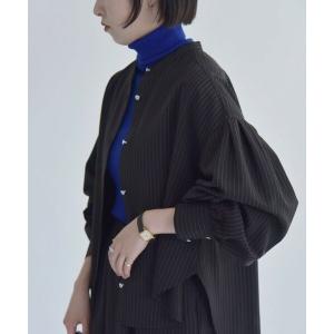 SHIPS for women / シップスウィメン quaranciel:〈手洗い可能〉ストライプ バンドカラー シャツ｜selectsquare