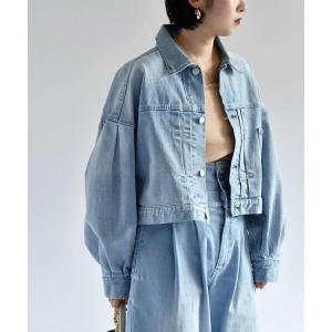 GANNI　ガニー　バルーンスリーブ　デニムジャケット　Gジャン　ライトブルー quaranciel デニムジャケット gジャン quaranciel:「洗濯機可能