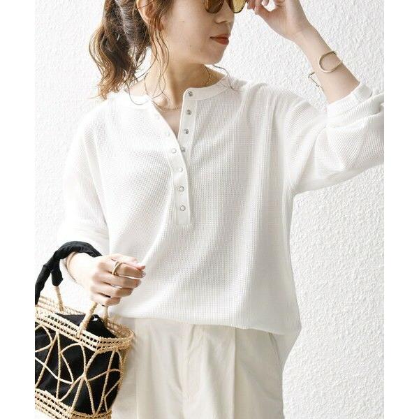 SHIPS / シップス SHIPS any:〈洗濯機可能〉ワッフル ヘンリーネック ラウンドヘム ...