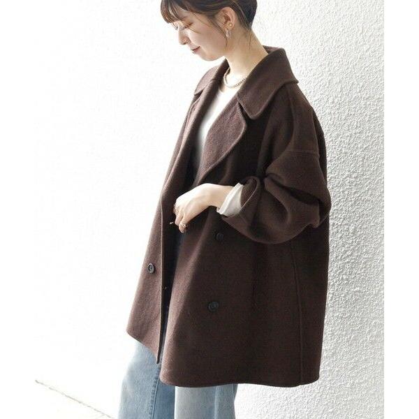 SHIPS / シップス SHIPS any: リバー ダブル テーラード ミドル コクーン コート