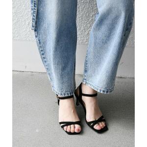 ⭐︎未使用に近い⭐︎ 5cmオブリークナローストラップサンダル ブラック M LE TALON（ル タロン） サンダル 5cmオブリークナローストラップ