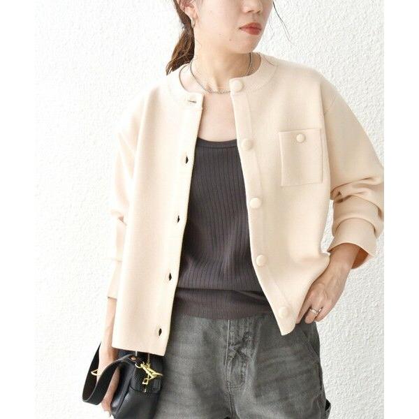 SHIPS / シップス SHIPS any: ミラノリブ ノーカラー ニット ジャケット カーディ...