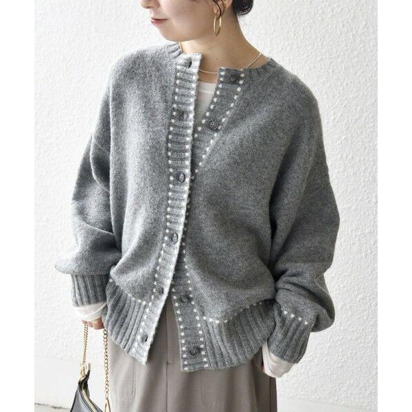 SHIPS / シップス SHIPS any:〈手洗い可能〉ステッチ デザイン ルーズ ニット カー...