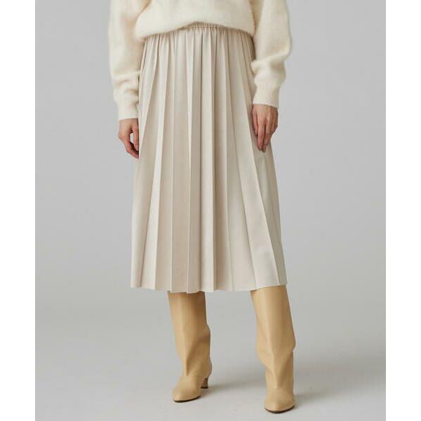 TOMORROWLAND / トゥモローランド ライトスエード プリーツミディスカート