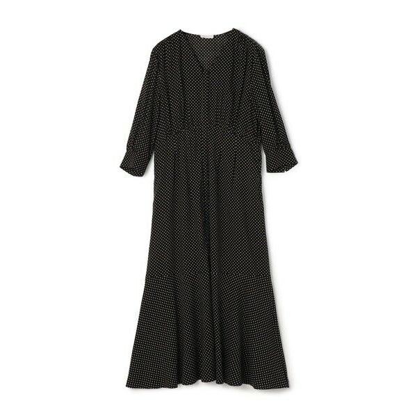 TOMORROWLAND / トゥモローランド ドットプリント Vネックマーメイドワンピース