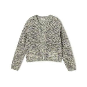 美品 22AW MACPHEE マカフィー トゥモローランド コットンポリエステルベロア クルーネックカーディガン 13-03-24-03105 S ブラック レディース 古着 中古 USED MACPHEE（マカフィー） カーディガン コットンポリエステルベロア