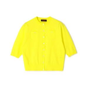 CABaN コットンカシミヤ バイカラーハーフスリーブカーディガン コットンカシミヤ バイカラーハーフスリーブカーディガン