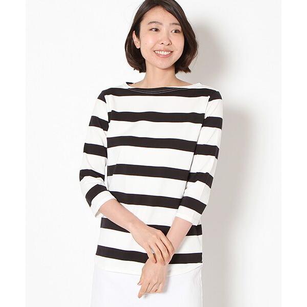 Harriss / ハリス コットン天竺ボーダー7分袖カットソー