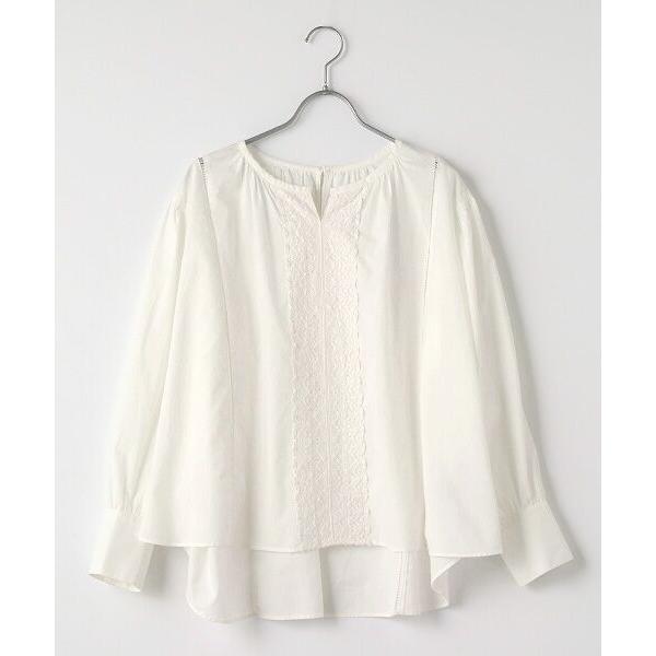 Harriss / ハリス レース付ノーカラーブラウス