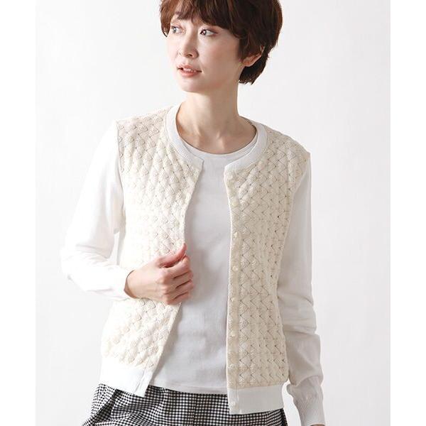 Harriss / ハリス コットンレース切替カーディガン